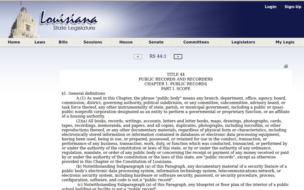 Livingston Parish court records public record request reference